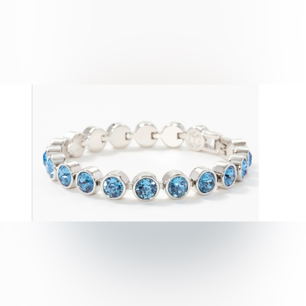Touchstone Crystal by 𝓢𝔀𝓪𝓻𝓸𝓿𝓼𝓴𝓲  ice bracelet in Ice Blue & rhodium BNIB